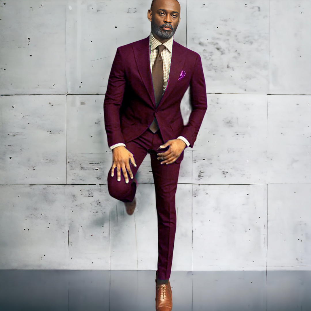 Fully Tailored Slim Fit Men's 2-Piece Fashion Design Suit