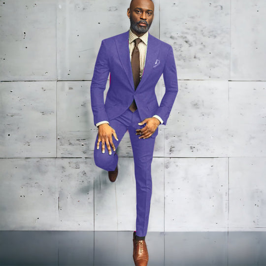 Fully Tailored Slim Fit Men's 2-Piece Fashion Design Suit
