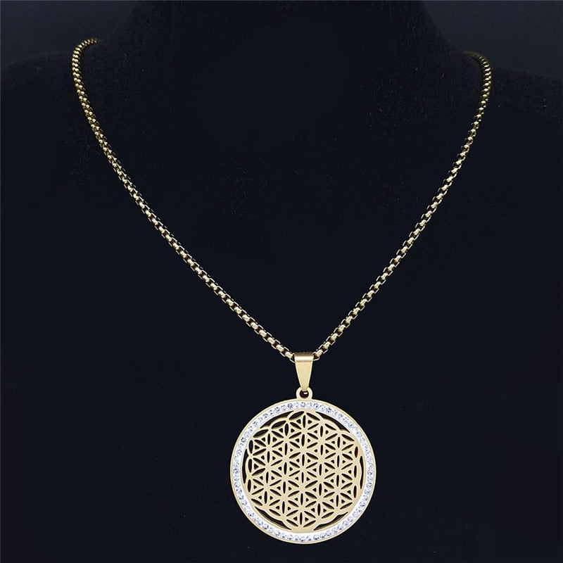 Stainless Steel Flower of Life Pendant: A Powerful Symbol of Healing and Enlightenment - ENE TRENDS -custom designed-personalized- tailored-suits-near me-shirt-clothes-dress-amazon-top-luxury-fashion-men-women-kids-streetwear-IG-best