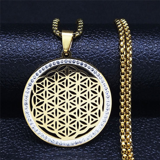 Stainless Steel Flower of Life Pendant: A Powerful Symbol of Healing and Enlightenment - ENE TRENDS -custom designed-personalized- tailored-suits-near me-shirt-clothes-dress-amazon-top-luxury-fashion-men-women-kids-streetwear-IG-best