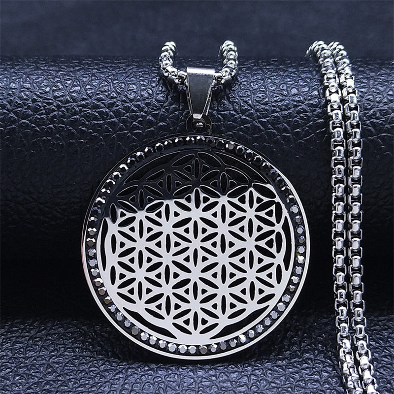 Stainless Steel Flower of Life Pendant: A Powerful Symbol of Healing and Enlightenment - ENE TRENDS -custom designed-personalized- tailored-suits-near me-shirt-clothes-dress-amazon-top-luxury-fashion-men-women-kids-streetwear-IG-best