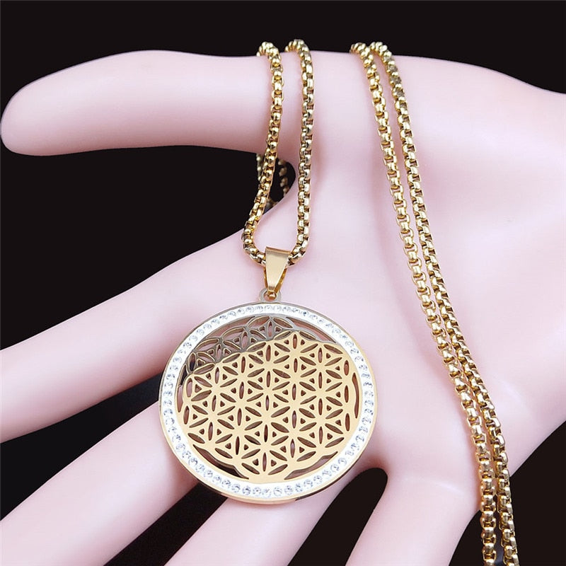 Stainless Steel Flower of Life Pendant: A Powerful Symbol of Healing and Enlightenment - ENE TRENDS -custom designed-personalized- tailored-suits-near me-shirt-clothes-dress-amazon-top-luxury-fashion-men-women-kids-streetwear-IG-best