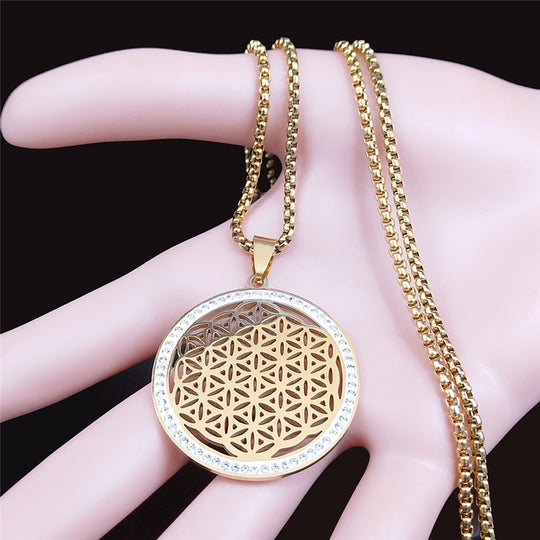 Stainless Steel Flower of Life Pendant: A Powerful Symbol of Healing and Enlightenment - ENE TRENDS -custom designed-personalized- tailored-suits-near me-shirt-clothes-dress-amazon-top-luxury-fashion-men-women-kids-streetwear-IG-best