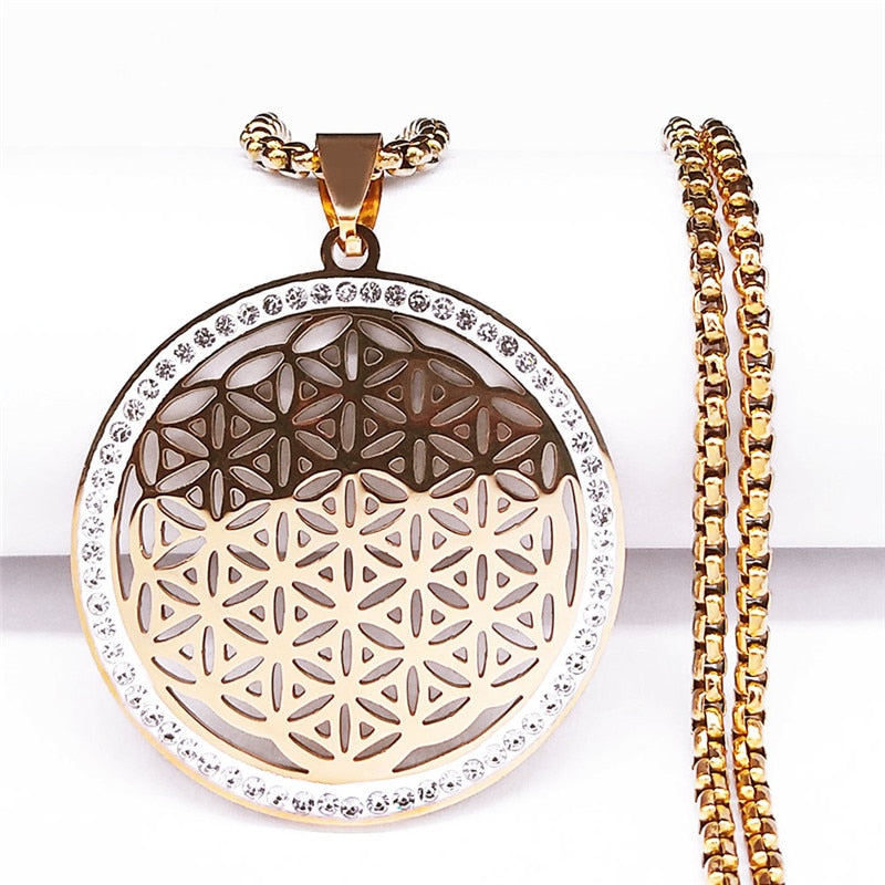 Stainless Steel Flower of Life Pendant: A Powerful Symbol of Healing and Enlightenment - ENE TRENDS -custom designed-personalized- tailored-suits-near me-shirt-clothes-dress-amazon-top-luxury-fashion-men-women-kids-streetwear-IG-best