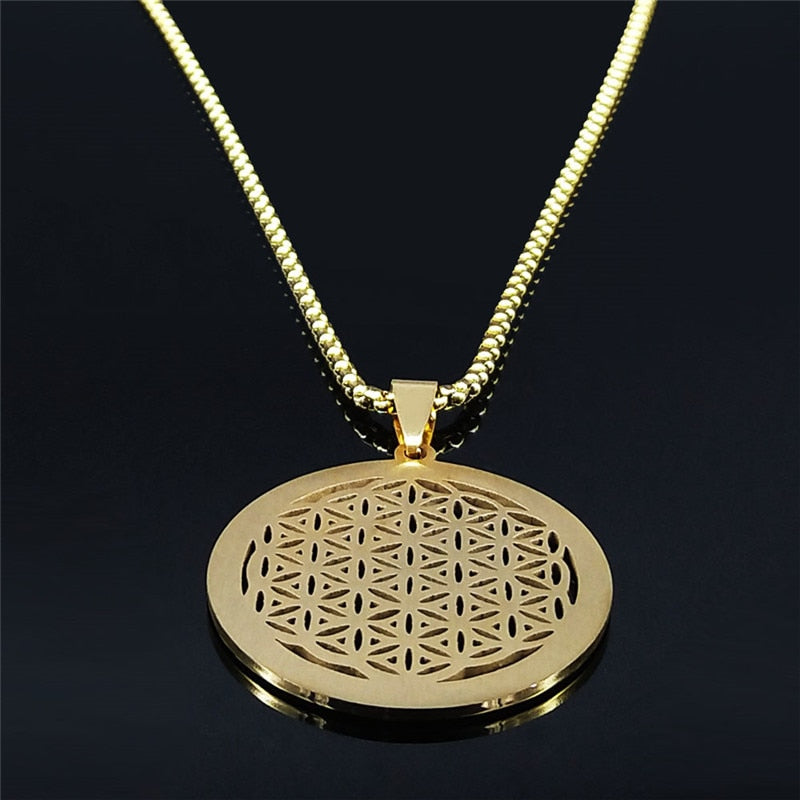 Stainless Steel Flower of Life Pendant: A Powerful Symbol of Healing and Enlightenment - ENE TRENDS -custom designed-personalized- tailored-suits-near me-shirt-clothes-dress-amazon-top-luxury-fashion-men-women-kids-streetwear-IG-best