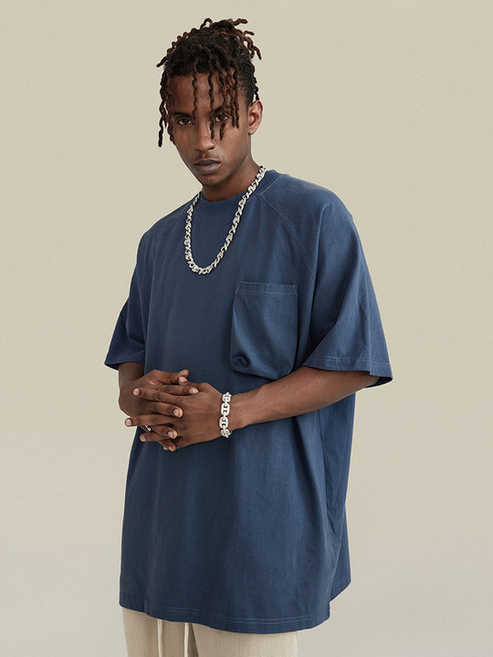 Jamison Washed Solid Color Heavy Weight Casual Pocket Short-Sleeved Loose T-shirt - ENE TRENDS -custom designed-personalized- tailored-suits-near me-shirt-clothes-dress-amazon-top-luxury-fashion-men-women-kids-streetwear-IG-best