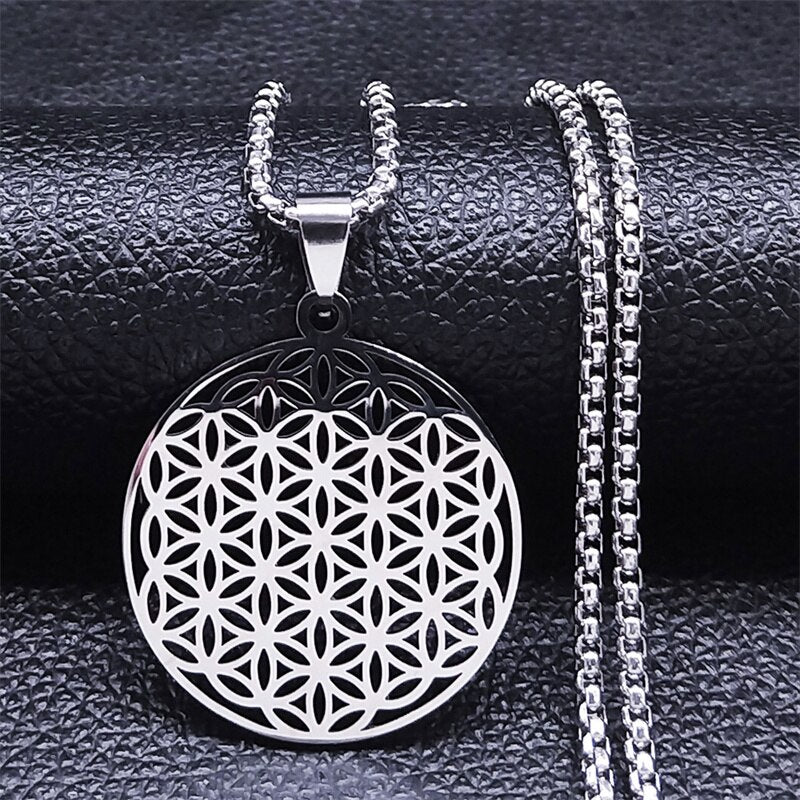 Stainless Steel Flower of Life Pendant: A Powerful Symbol of Healing and Enlightenment - ENE TRENDS -custom designed-personalized- tailored-suits-near me-shirt-clothes-dress-amazon-top-luxury-fashion-men-women-kids-streetwear-IG-best