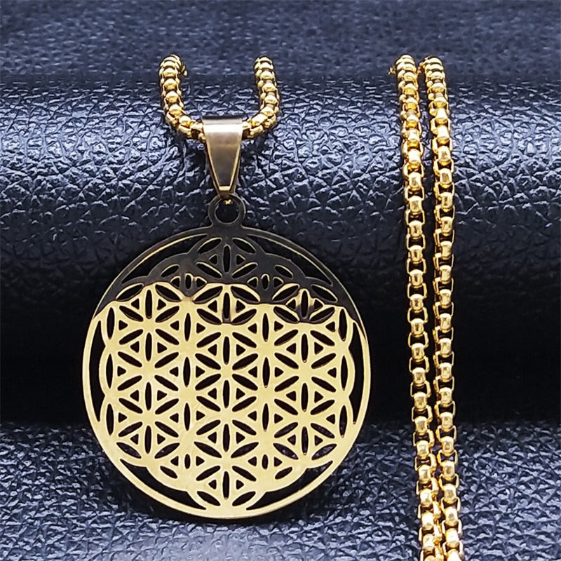 Stainless Steel Flower of Life Pendant: A Powerful Symbol of Healing and Enlightenment - ENE TRENDS -custom designed-personalized- tailored-suits-near me-shirt-clothes-dress-amazon-top-luxury-fashion-men-women-kids-streetwear-IG-best