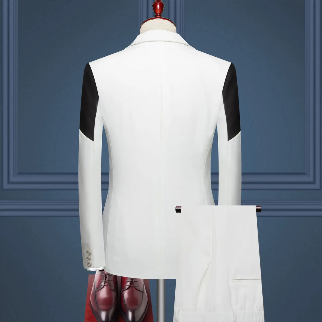 Modern Elegance: Men's Two-Piece Contrast Suit for Business and Casual Occasions