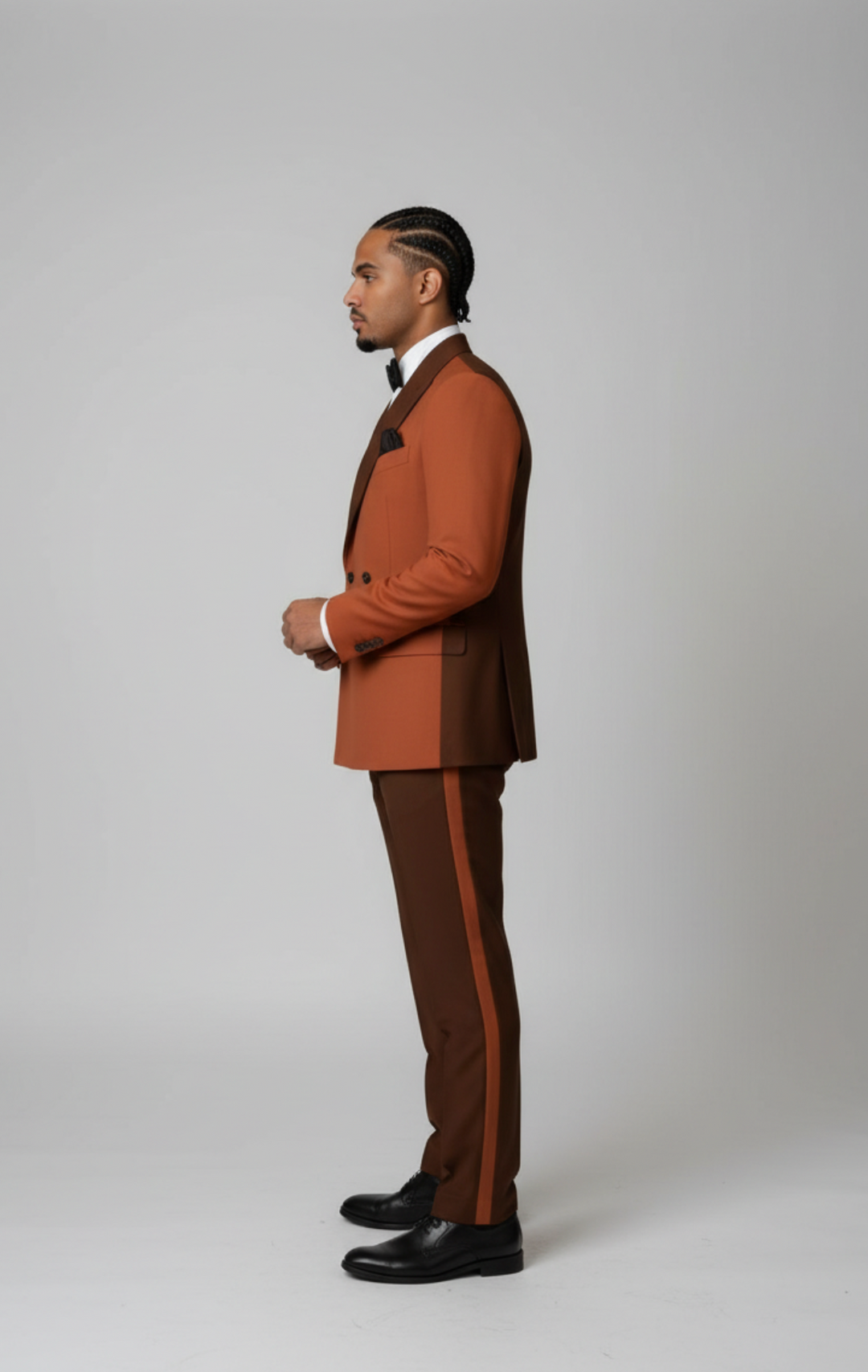 Pumpkin Splice Two-Tone Peak Lapel One Button Luxurious Men's Suit Custom M