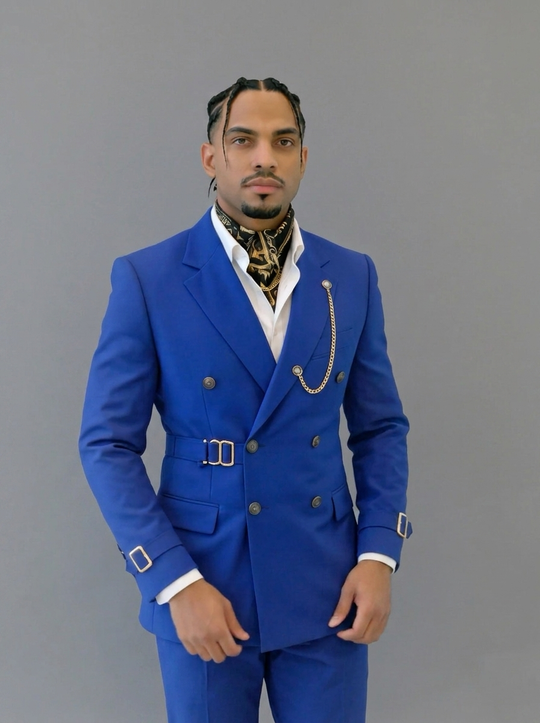 Royal Blue Strapped Collection Custom 2-Piece Suit