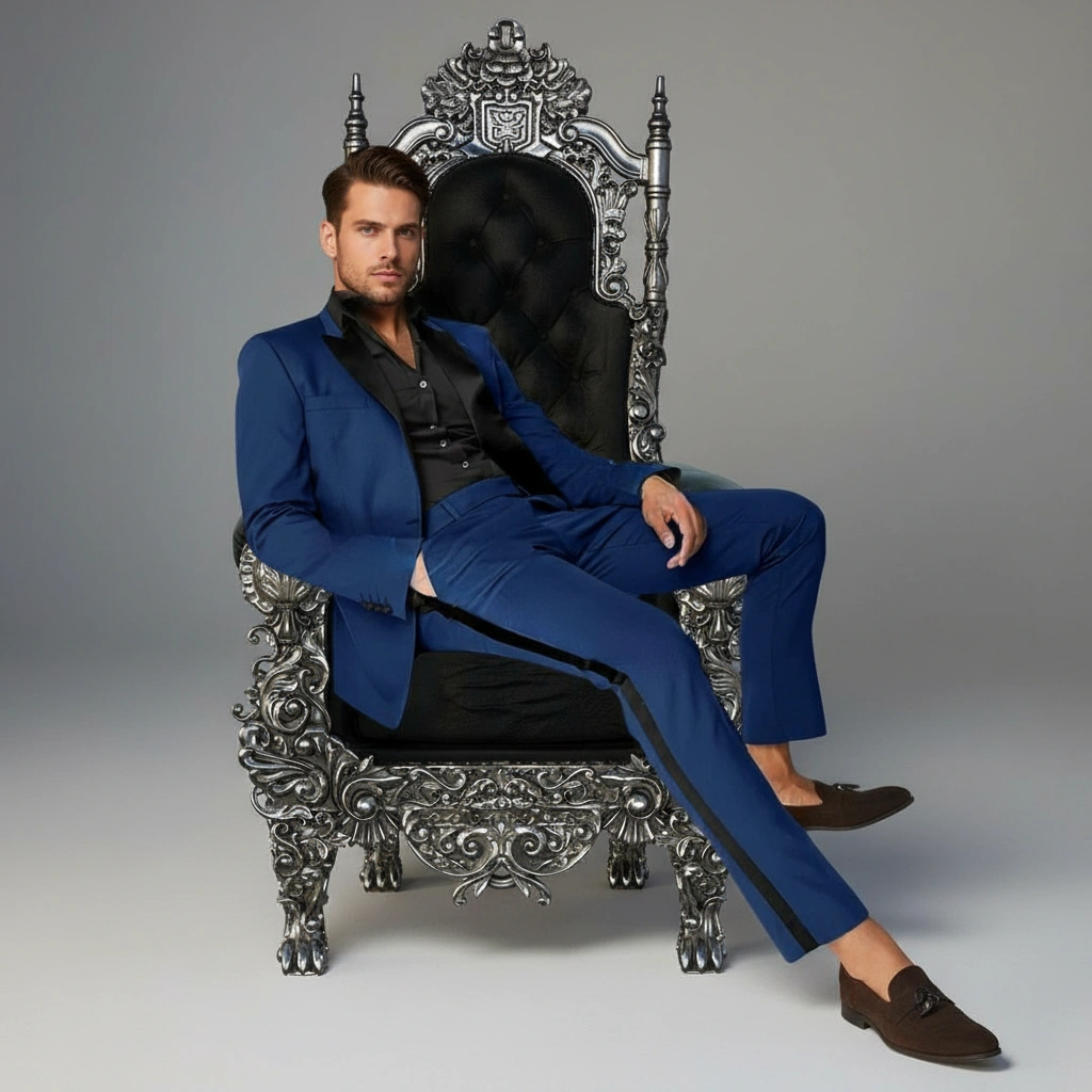 Mens SlimFit Trendy Groom Tuxedo Suit