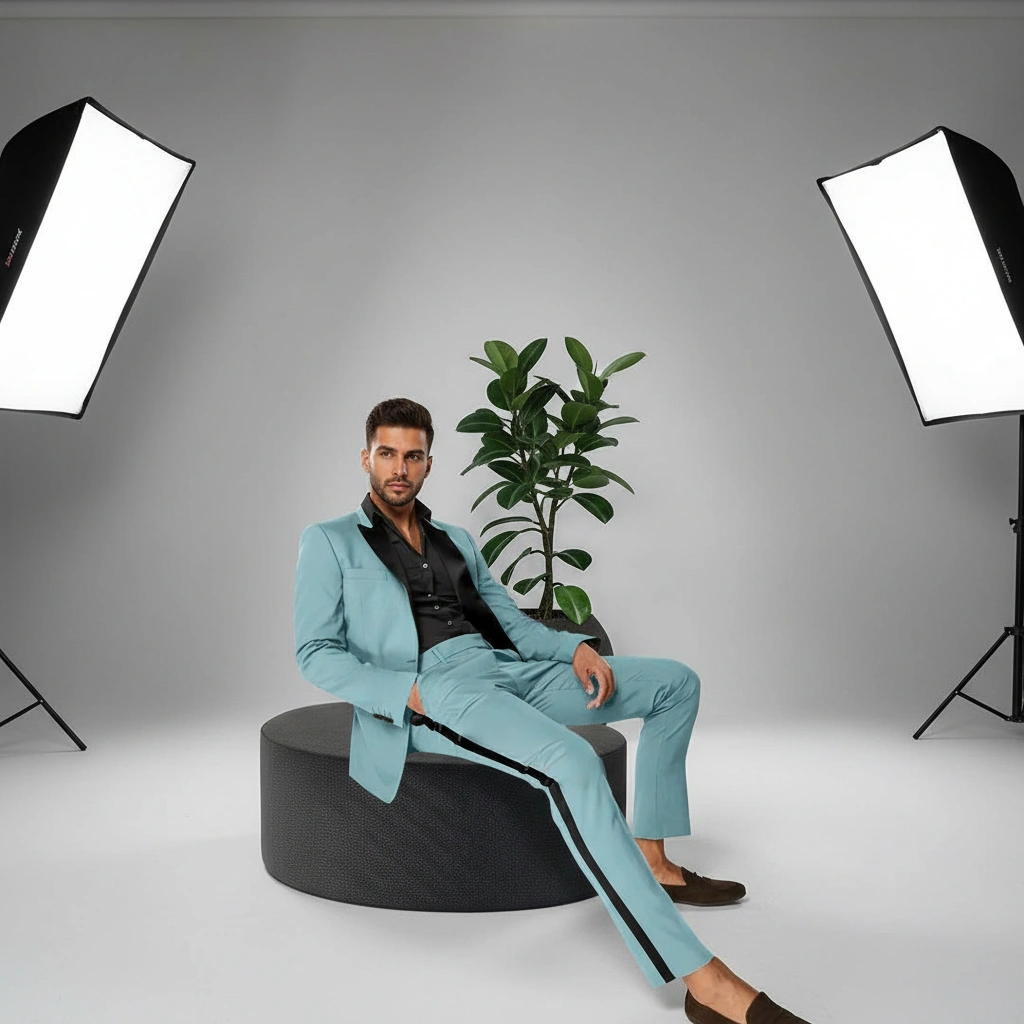 Mens SlimFit Trendy Groom Tuxedo Suit