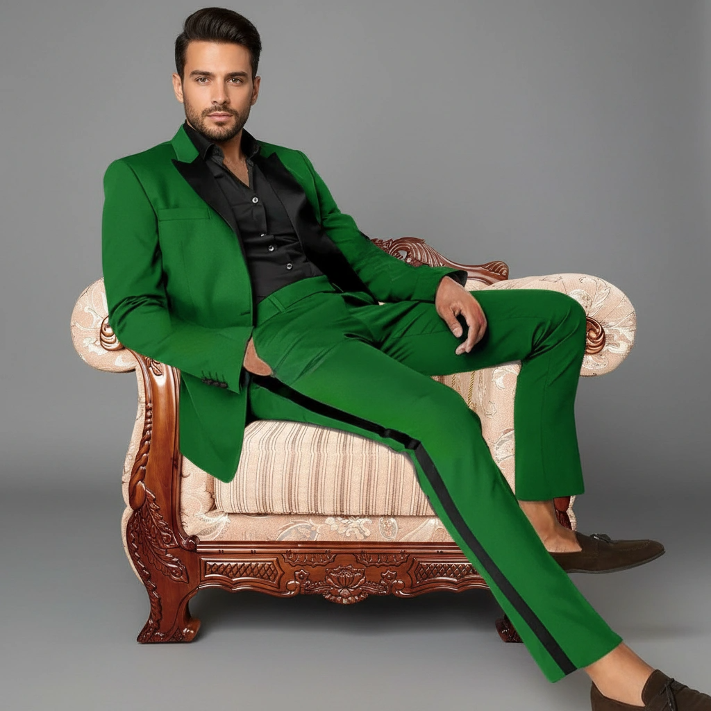 Mens SlimFit Trendy Groom Tuxedo Suit