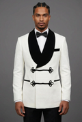 Vonn Vol. 1 Double Breasted Black Velvet Lapel 2pc SlimFit Suit (Standard or Custom Made To Order)
