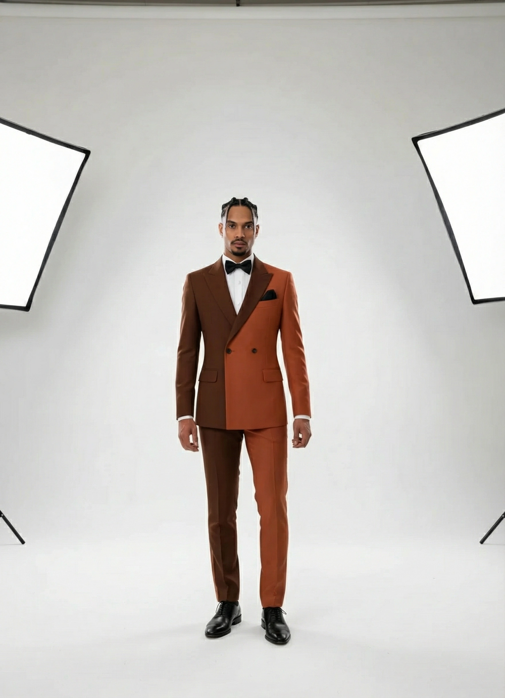 Pumpkin Splice Two-Tone Peak Lapel One Button Luxurious Men's Suit Custom M