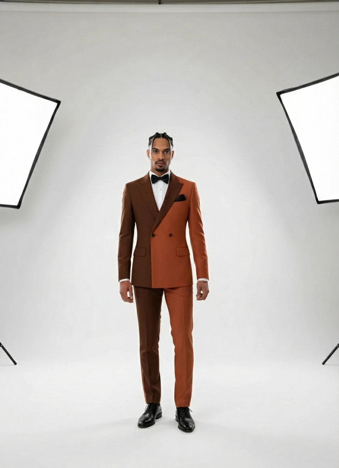 Pumpkin Splice Two-Tone Peak Lapel One Button Luxurious Men's Suit Custom M