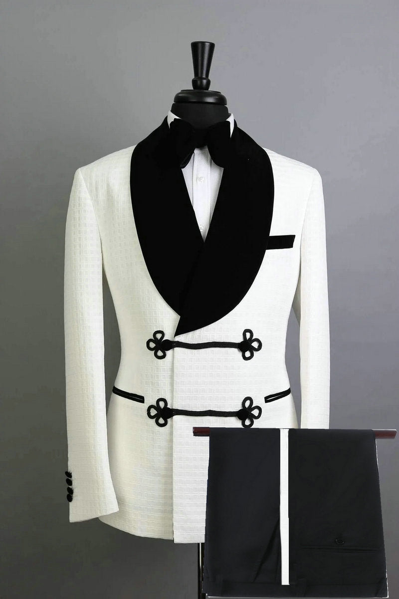 Vonn Vol. 1 Double Breasted Black Velvet Lapel 2pc SlimFit Suit (Standard or Custom Made To Order)