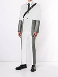 Wite Color Gray Patchwork 2-piece Men's Suits