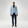 Men's Luxury Brocade Embroidered 3-Piece Suit with Gold Crest - Custom Tailored Multi-Color Options
