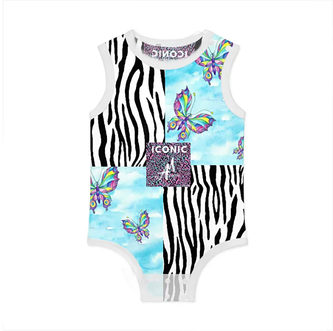 Butterfly Zebra Iconic Baby Tank Bodysuit | 100% Cottoninfant girls,boys,baby-clothing store-designer