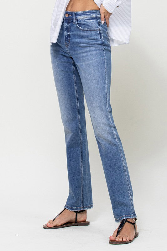 Dana Stretch High-Rise Straight Leg Jeans
