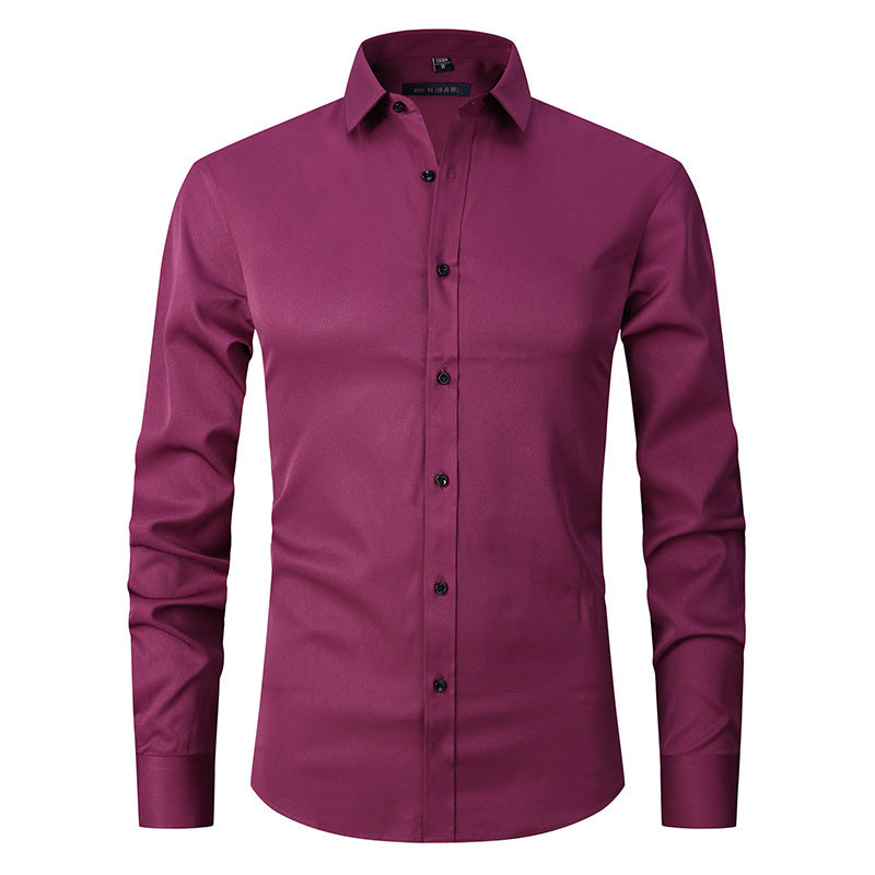 Spring And Autumn Formal Casual High-end Black Shirt Men's Long Sleeve