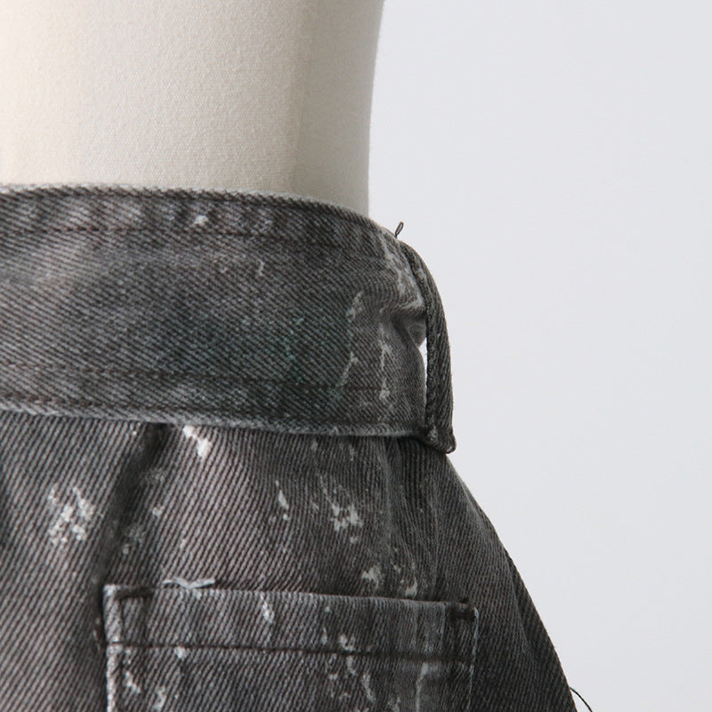 Baggy Puff-Pocket Cargo Distressed Denim Camo High Waist Skirt - ENE TRENDS -custom designed-personalized- tailored-suits-near me-shirt-clothes-dress-amazon-top-luxury-fashion-men-women-kids-streetwear-IG-best