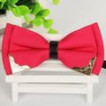 Elegant Polyester Bow Tie with Gold Accent Corners – Unisex Formal Accessory