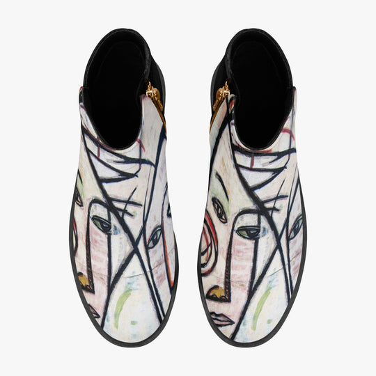 Abstract Gemini Fashionable Zipper Boots - ENE TRENDS -custom designed-personalized- tailored-suits-near me-shirt-clothes-dress-amazon-top-luxury-fashion-men-women-kids-streetwear-IG-best