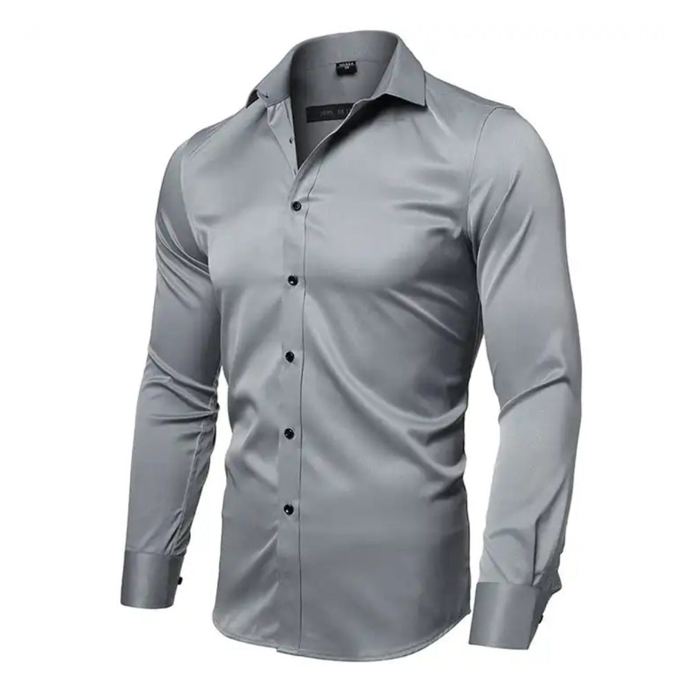 Spring And Autumn Formal Casual High-end Black Shirt Men's Long Sleeve