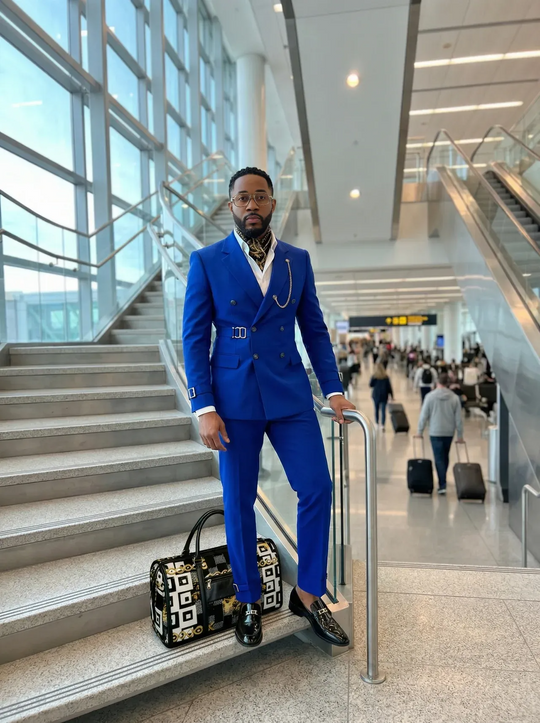 Royal Blue Strapped Collection Custom 2-Piece Suit