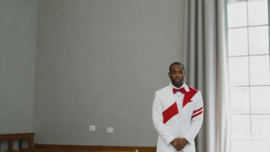 Gourrier Tailored Jacquard with Red Patchwork 2-Piece Suit