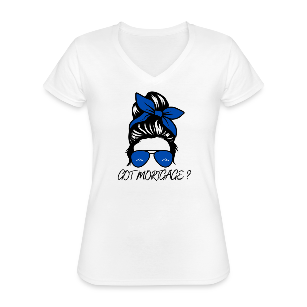Got Mortgage Women's V-Neck T-Shirt - white