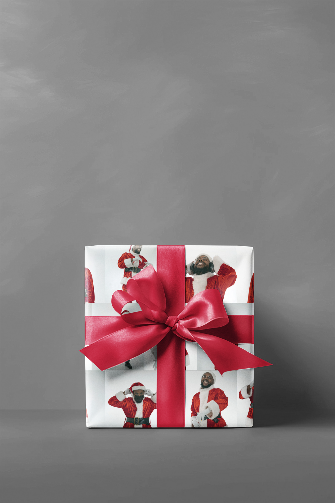 Jolly Jive" Black Santa Dancing Wrapping Paper