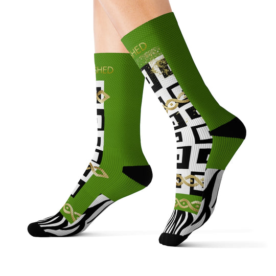 Polished Punteggiato Ze Green Socks - ENE TRENDS -custom designed-personalized-near me-shirt-clothes-dress-amazon-top-luxury-fashion-men-women-kids-streetwear-IG