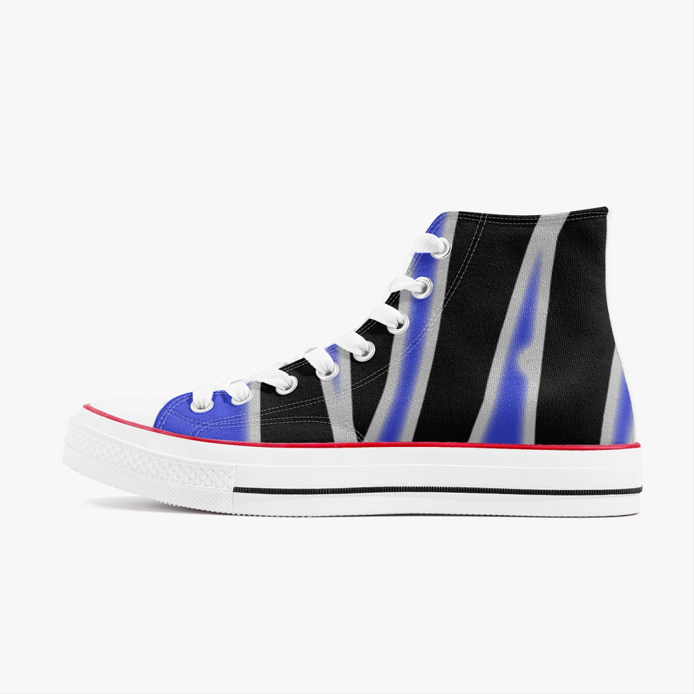 Blue Zebra High-Top Canvas Shoes - By Art Manifested - ENE TRENDS -custom designed-personalized-near me-shirt-clothes-dress-amazon-top-luxury-fashion-men-women-kids-streetwear-IG