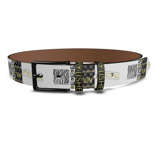 Polished Punteggiato Hand-Made leather belt White-Black Strap - ENE TRENDS -custom designed-personalized-near me-shirt-clothes-dress-amazon-top-luxury-fashion-men-women-kids-streetwear-IG
