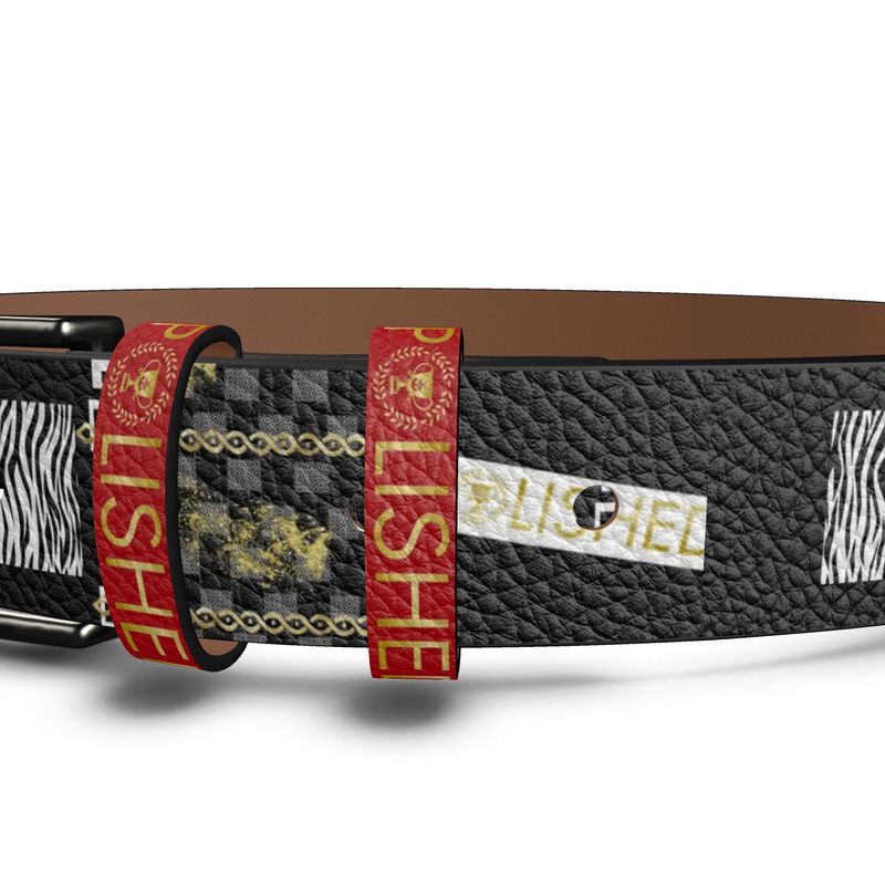 Polished Punteggiato Hand-Made leather belt Black-red strap - ENE TRENDS -custom designed-personalized-near me-shirt-clothes-dress-amazon-top-luxury-fashion-men-women-kids-streetwear-IG