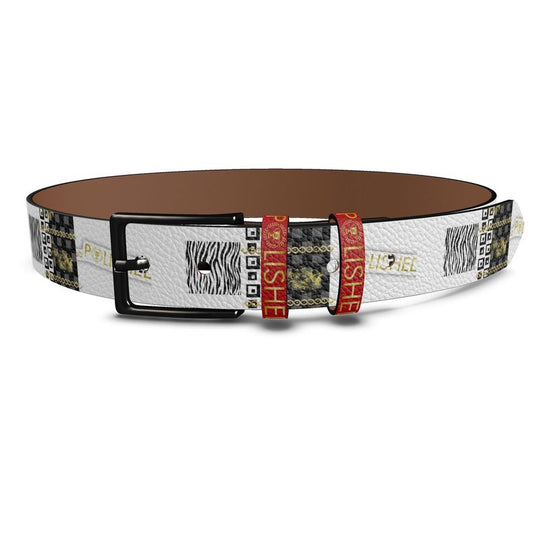 Polished Punteggiato Hand-Made leather belt White-Red Strap - ENE TRENDS -custom designed-personalized-near me-shirt-clothes-dress-amazon-top-luxury-fashion-men-women-kids-streetwear-IG