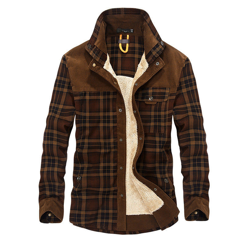 Men's Plaid Thick Warm Fleece double sided Jackets - Pure Cotton - ENE TRENDS -custom designed-personalized-near me-shirt-clothes-dress-amazon-top-luxury-fashion-men-women-kids-streetwear-IG
