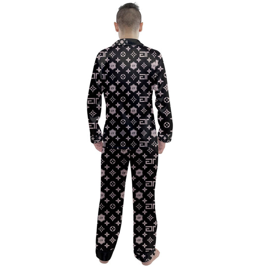 ENE LUX Men's Long Sleeve Satin Pajamas Set - ENE TRENDS -custom designed-personalized-near me-shirt-clothes-dress-amazon-top-luxury-fashion-men-women-kids-streetwear-IG