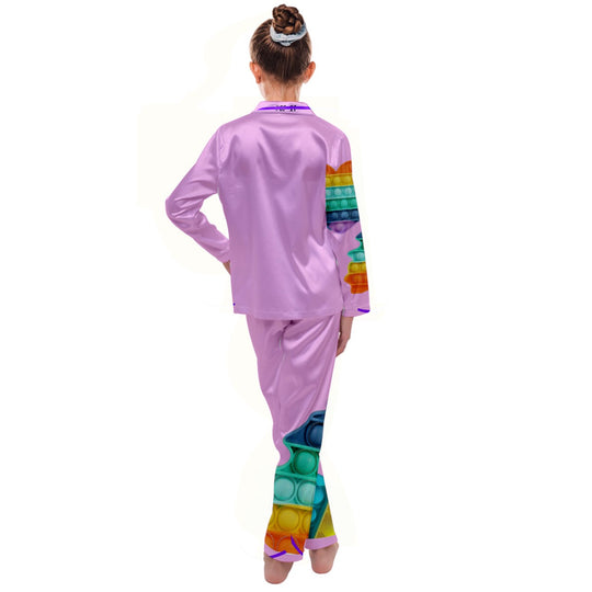 Fidget Pop It Kid's Satin Long Sleeve Pajamas Set - ENE TRENDS -custom designed-personalized-near me-shirt-clothes-dress-amazon-top-luxury-fashion-men-women-kids-streetwear-IG
