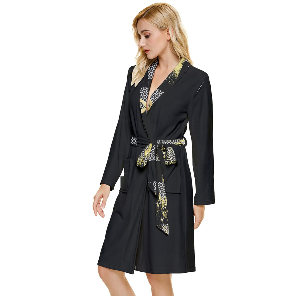 Punteggiato BLACK Long Sleeve Velour Robe - ENE TRENDS -custom designed-personalized-near me-shirt-clothes-dress-amazon-top-luxury-fashion-men-women-kids-streetwear-IG