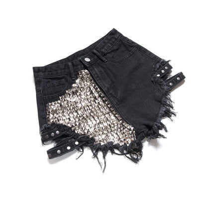 Diana High Waist Studded Denim Shorts-fashion-new-streetwear-ene-trends