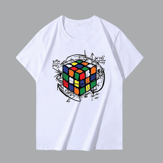 Rubiks Cube Creative Personality Short-Sleeved Cotton T-Shirt - ENE TRENDS -custom designed-personalized-near me-shirt-clothes-dress-amazon-top-luxury-fashion-men-women-kids-streetwear-IG