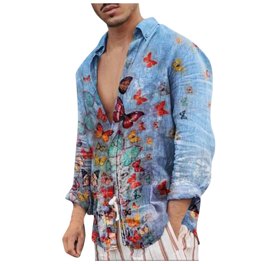 Hemp Blend Men's Long-sleeved Casual Printed Shirt - ENE TRENDS -custom designed-personalized-near me-shirt-clothes-dress-amazon-top-luxury-fashion-men-women-kids-streetwear-IG