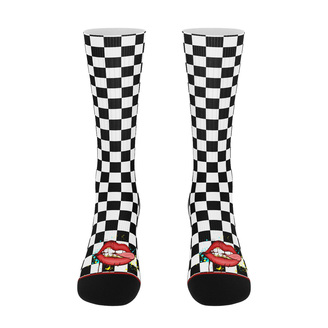 It's Provocative Soft Custom Checkered Socks - ENE TRENDS -custom designed-personalized-near me-shirt-clothes-dress-amazon-top-luxury-fashion-men-women-kids-streetwear-IG