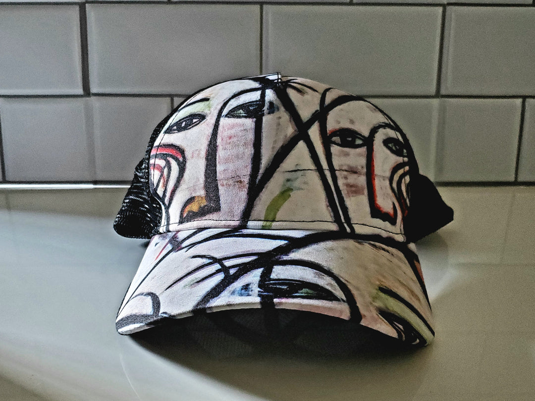 Abstract Gemini Unisex Peaked Cap With Black Half-mesh - ENE TRENDS -custom designed-personalized-near me-shirt-clothes-dress-amazon-top-luxury-fashion-men-women-kids-streetwear-IG