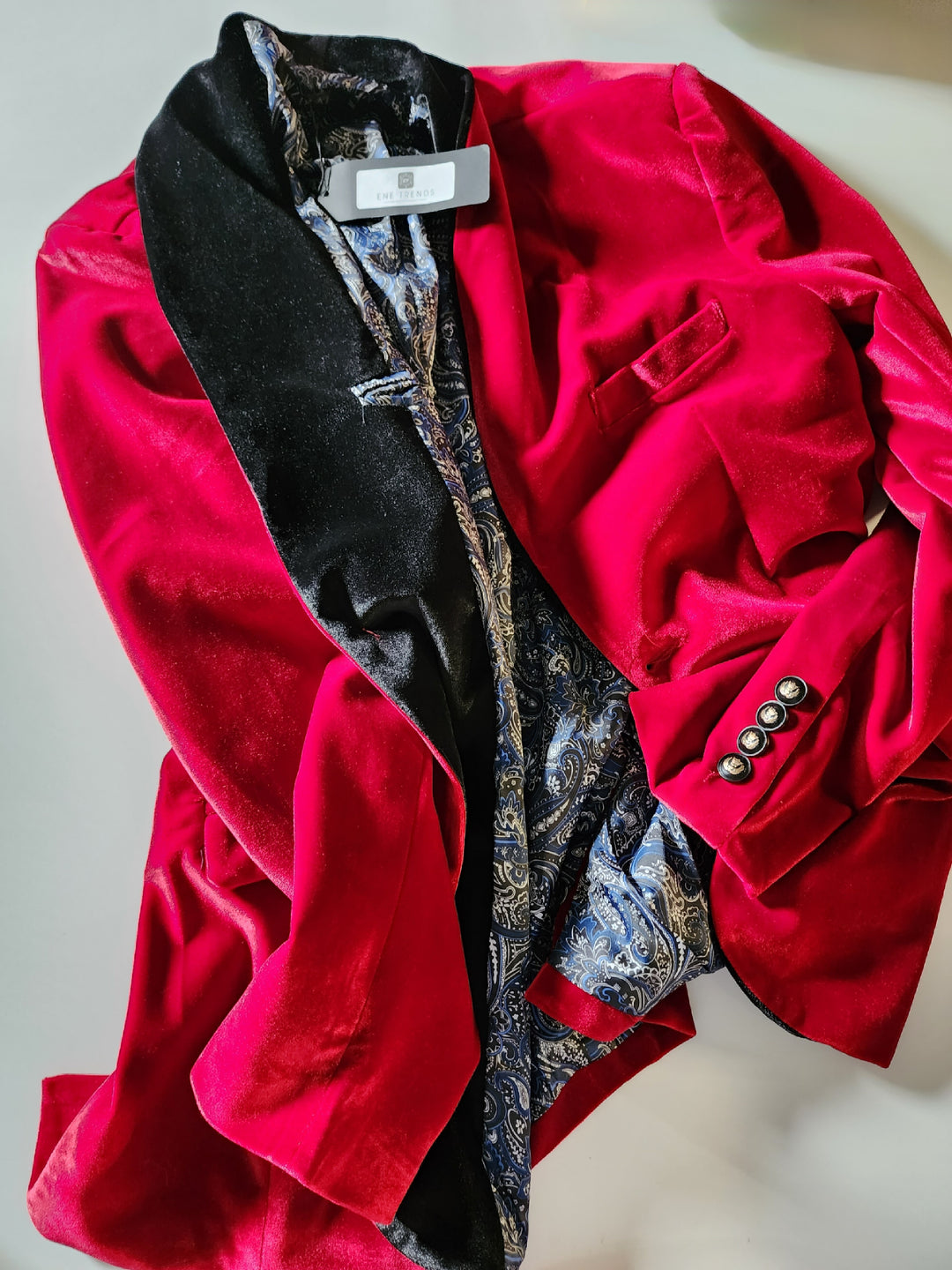 Mens Velvet Slim Fit One Button Solid Blazer Suit Jacket - ENE TRENDS -custom designed-personalized- tailored-suits-near me-shirt-clothes-dress-amazon-top-luxury-fashion-men-women-kids-streetwear-IG-best